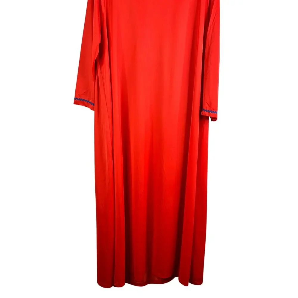 VTG Lane Bryant Nylon Nightie Nightgown Gown House Dress red Women’s Size 2X - Picture 7 of 9
